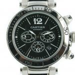 Cartier Pasha Seatimer Chronograph mit schwarzem Zifferblatt