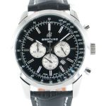 Breitling Transocean Chronograph schwarz Lederband schwarz