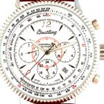 Breitling Montbrillant leder - weisses Zifferblatt