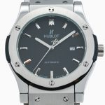 Hublot Classic Fusion in stahl mit schwarzem Ziffernblatt