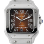 Product:Cartier Santos de Cartier WSSA0064 Zifferblatt dunkelbraun