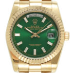 Product:Rolex Day-Date 36mm 18k gelbgold grünes Zifferblatt